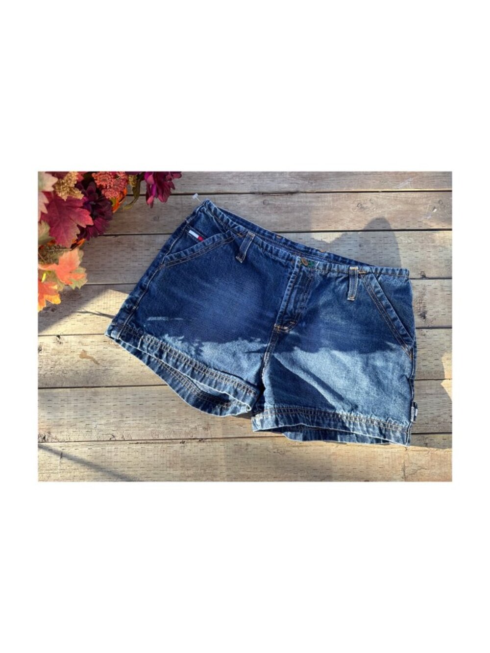 90s Tommy Hilfiger Denim Shorts Carpenter Logo Women's Made in Canada Sz 30